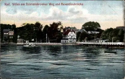 Ak Kiel, Villen, Düsternbrooker Weg, Reventloubrücke
