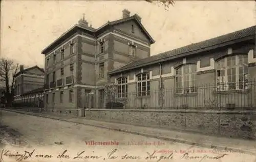 Ak Villemomble Seine Saint Denis, L'Ecole des Filles, Gebäudefront, Fotografie, älterer Stil