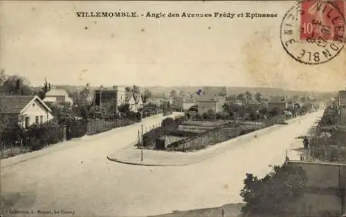 Ak Villemomble Seine Saint Denis, Stadtansicht, Straßenansicht, Avenue Frédy, Avenue Epinasse