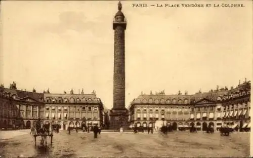 Ak Paris I Louvre, Vendôme Platz, Säule, Architektur,  