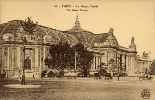 Ak Paris I Louvre, Le Grand Palais, The Great Palace,  Architektur, Straßenansicht