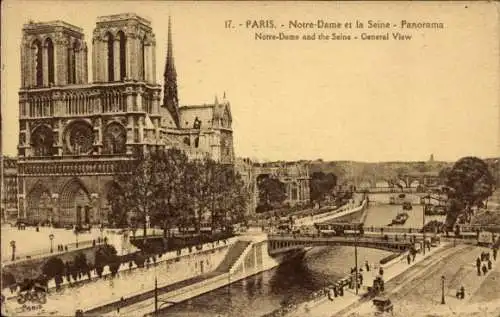 Ak Paris I Ile de la Cité, La Conciergerie, Notre-Dame, Seine, Panorama,  Ansicht,  aus Paris