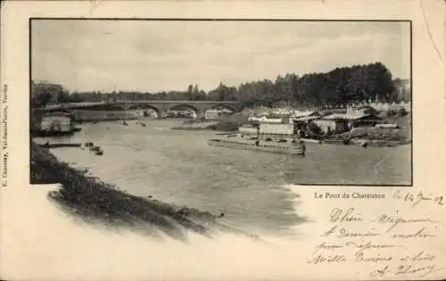 Ak Charenton le Pont Val de Marne, Blick auf die Brücke