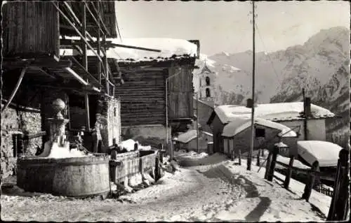 Ak Saint Veran Hautes-Alpes, Ville sous la neige