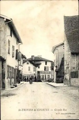 Ak Saint Trivier sur Moignans Ain, Grande Rue
