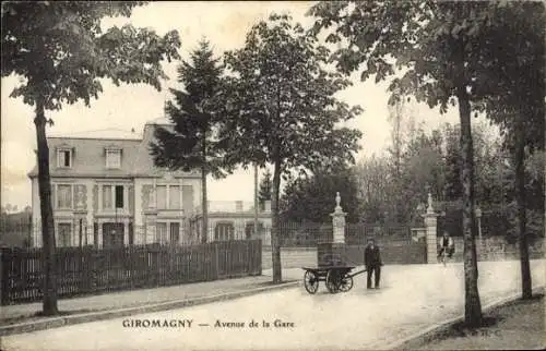 Ak Giromagny Schermenei Territoire de Belfort, Avenue de la Gare