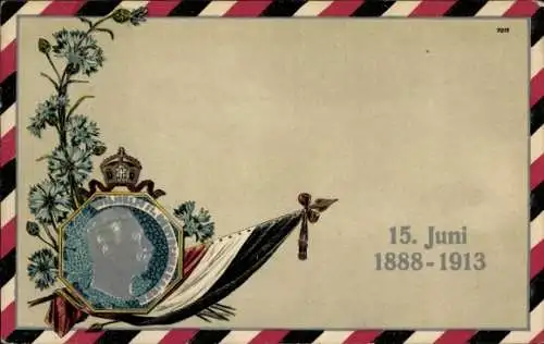 Präge Ak Kaiser Wilhelm II., Regierungsjubiläum 1888-1913, BB&OL 7012