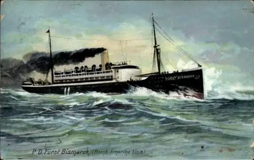 Ak Dampfschiff Fürst Bismarck, HAPAG, In Fahrt