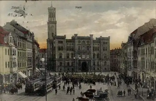 Ak Zittau in Sachsen, Markt