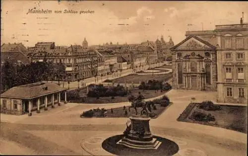 Ak Mannheim in Baden, Blick vom Schloss