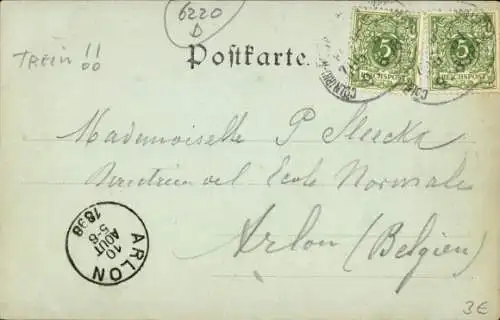 Mondschein Ak Rüdesheim am Rhein, Brömserburg