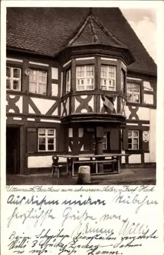 Ak Uttenreuth in Mittelfranken, Gasthaus zum schwarzen Adler, niedersächsische Architektur, herzl