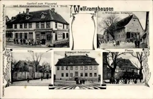 Ak Wolkramshausen Bleicherode am Harz Thüringen, Gasthof zum Wippertal, Wilcksches Rittergut, Vil