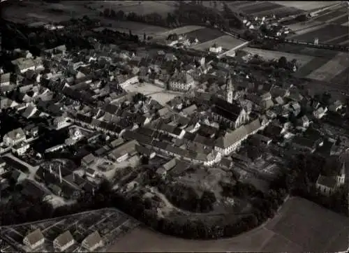 Ak Bad Königshofen im Grabfeld Unterfranken, Fliegeraufnahme