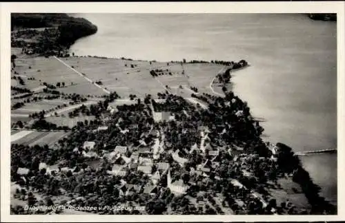 Ak Dingelsdorf Konstanz am Bodensee, Luftaufnahme von  Bodensee, Wald und Ufer