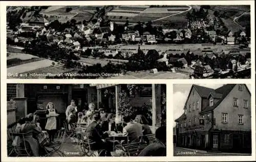 Ak Waldmichelbach Wald Michelbach im Odenwald Hessen, Panorama, Gasthof Löweneck