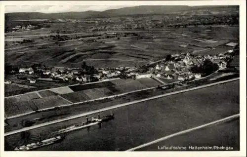 Ak Hattenheim Eltville am Rhein Hessen, Fliegeraufnahme