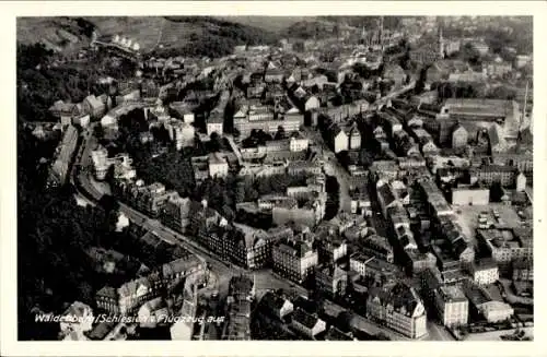Ak Wałbrzych Waldenburg Schlesien, Fliegeraufnahme
