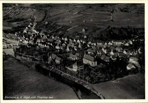 Ak Bieringen Schöntal in Württemberg, Luftaufnahme von Bieringen, zahlreiche Häuser, Felder