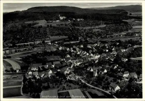 Ak Waldhausen im Strudengau Oberösterreich, Luftaufnahme von  Häuser, Landschaft, Flugzeugperspek