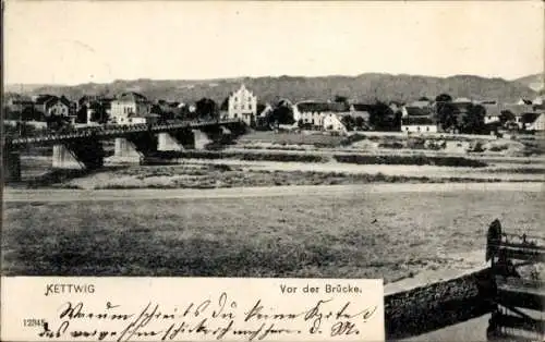 Ak Kettwig Essen im Ruhrgebiet, Gesamtansicht, Brücke