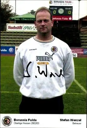 Autogrammkarte Betreuer Stefan Wenzel, Borussia Fulda, Autogramm