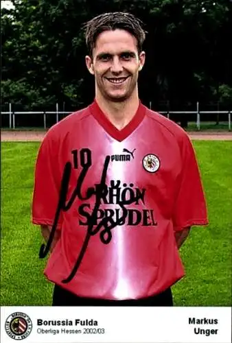 Autogrammkarte Fußballer Markus Unger, Borussia Fulda, Autogramm