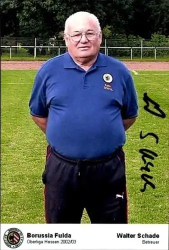 Autogrammkarte Betreuer Walter Schade, Borussia Fulda, Autogramm