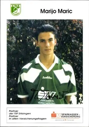 Autogrammkarte Fußballer Marijo Maric, TSF Ditzingen, Autogramm