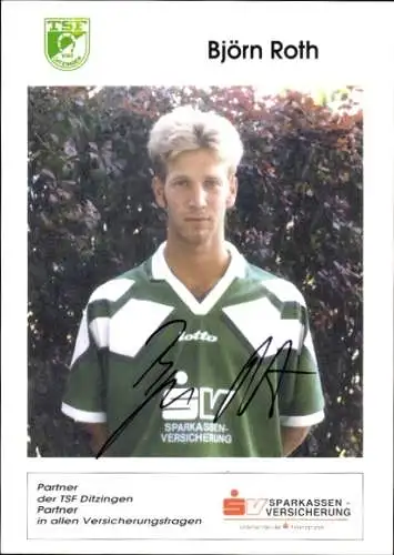 Autogrammkarte Fußballer Björn Roth, TSF Ditzingen, Autogramm