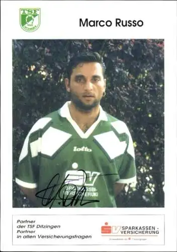 Autogrammkarte Fußballer Marco Russo, TSF Ditzingen, Autogramm