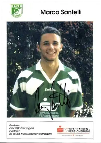 Autogrammkarte Fußballer Marco Santelli, TSF Ditzingen, Autogramm