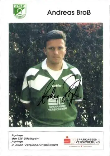 Autogrammkarte Fußballer Andreas Broß, TSF Ditzingen, Autogramm