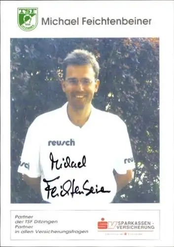 Autogrammkarte Trainer Michael Feichtenbeiner, TSF Ditzingen, Autogramm