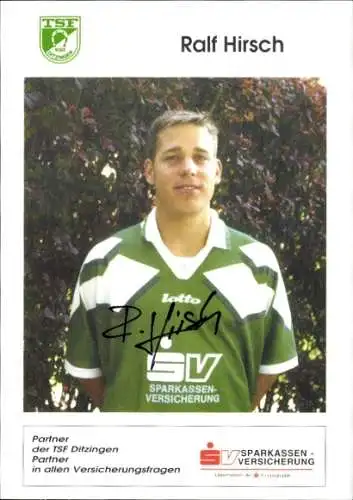 Autogrammkarte Fußballer Ralf Hirsch, TSF Ditzingen, Autogramm