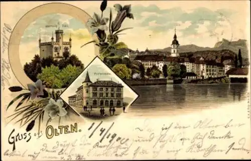 Litho Olten Kanton Solothurn, Teilansicht, Post