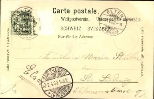 Litho Olten Kanton Solothurn, Teilansicht, Post