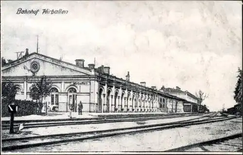 Ak Wirballen Virbalis Ostpreußen, Bahnhof, Gleisansicht
