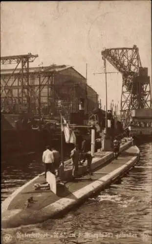 Ak Deutsches Unterseeboot, U Boot, U 8, Kruppsche Werft Kiel, NPG, GLK