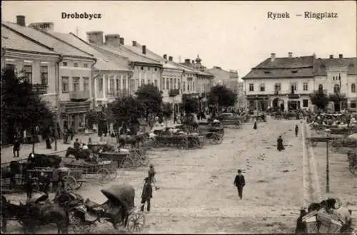 Ak Drohobycz Drohobytsch Karpaten Ukraine, Ringplatz, Markt