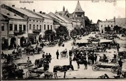 Ak Drohobycz Drohobytsch Karpaten Ukraine, Ringplatz, Markt