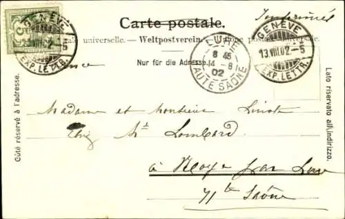 Ak Genève Genf Schweiz, Panorama, Concours Musical 1902