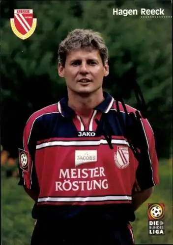 Autogrammkarte Co Trainer Hagen Reeck, FC Energie Cottbus, Autogramm