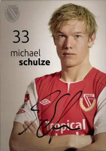Autogrammkarte Fußballer Michael Schulze, FC Energie Cottbus, Autogramm