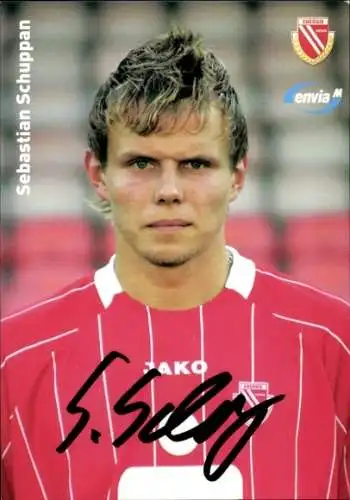 Autogrammkarte Fußballer Sebastian Schuppan, FC Energie Cottbus, Autogramm
