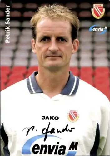 Autogrammkarte Co Trainer Petrik Sander, FC Energie Cottbus, Autogramm