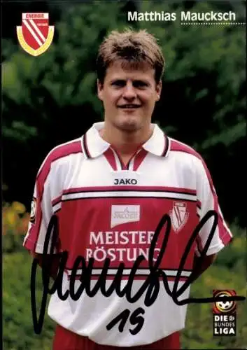 Autogrammkarte Fußballer Matthias Maucksch, FC Energie Cottbus, Autogramm