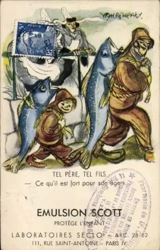 CPA Reklame, Emulsion Scott, Protege l'Enfant