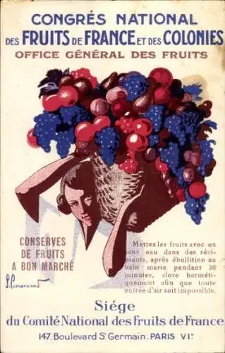 CPA Reklame, Congres National des Fruitsde France et des Colonies, Conserves de Fruits