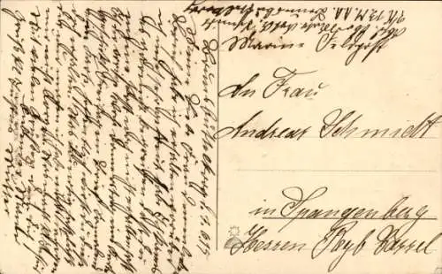 Ak Matrosenherzen, deutsches Kriegsschiff, Matrose mit Frau